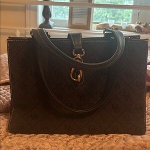 Dooney & Bourke grey Black Handbag with Gold Accents